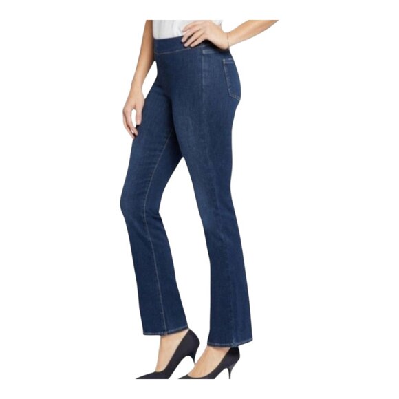 NYDJ Medium Wash Pull-on Slim Bootcut Jeans Lift Tuck Technology Women's 1XT - Picture 1 of 9